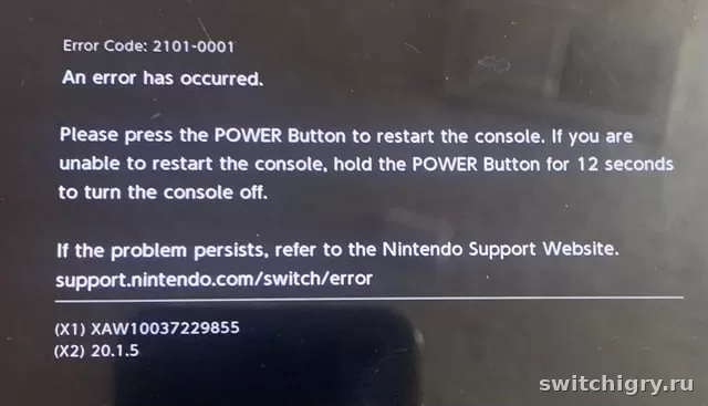 Код ошибки 2101-0001 на Nintendo Switch: что означает и как исправить