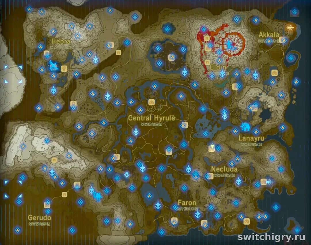 Zelda: Breath of the Wild карта святилищ и удобный гид по поиску