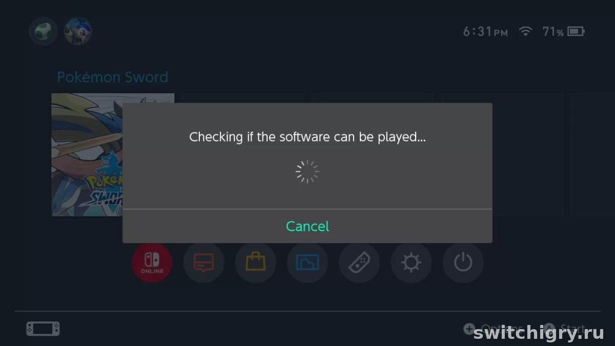 Ошибка «Checking whether the software can be played…» на Nintendo Switch